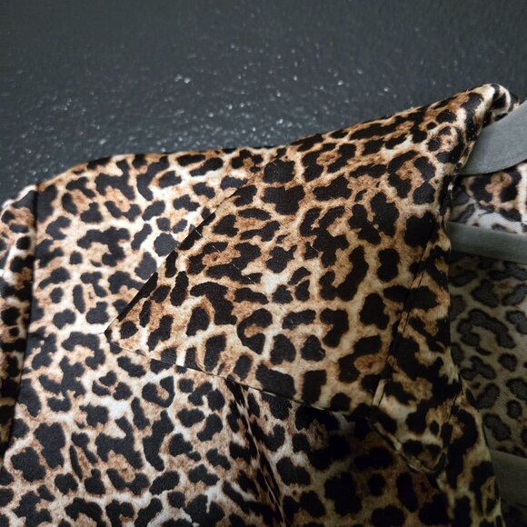 Rachel Zoe Womens Leopard Print Button-Up Blouse Medium - Picture 9 of 11